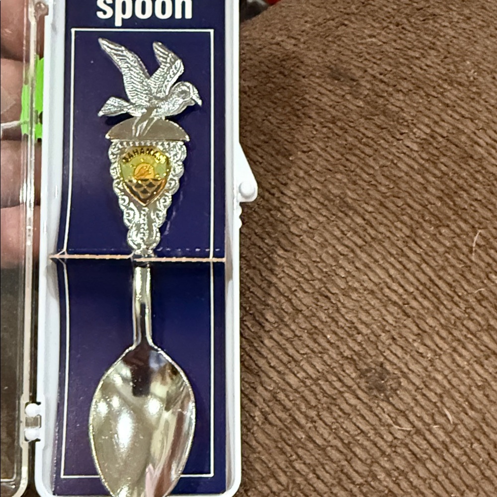 Silver and Gold Souvenir Spoon with Bird Design